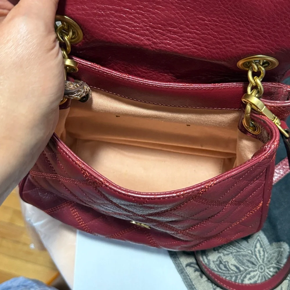 Authentic Jill Stuart Elegant Red Quilted Handbag with Lock and Key - Picture 11 of 13